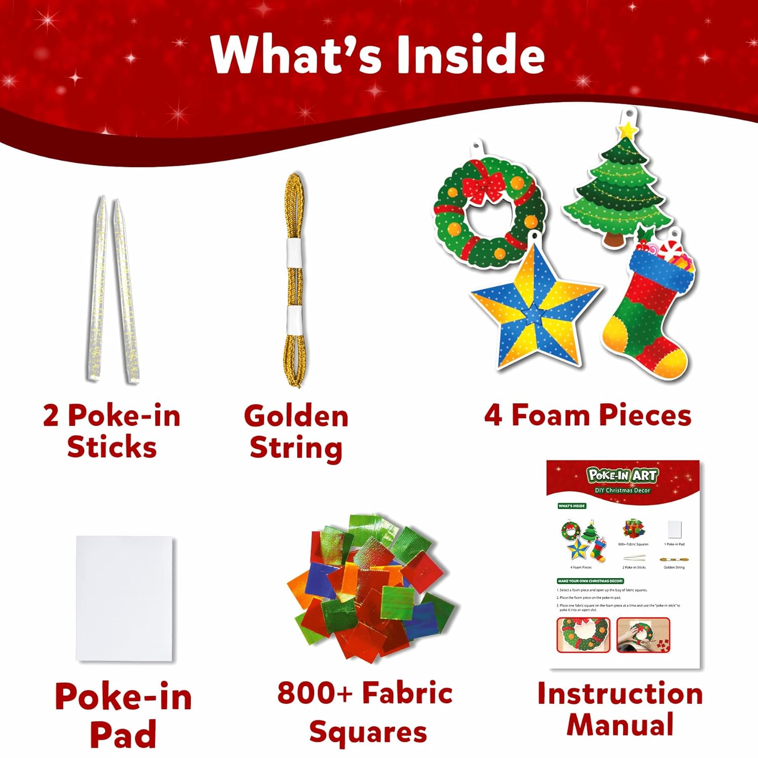 Skillmatics Art & Craft Activity - Poke-in Art DIY Christmas Decor, Mess-Free Art for Kids, DIY Craft Kits, Creative Activity, Fine Motor Skills