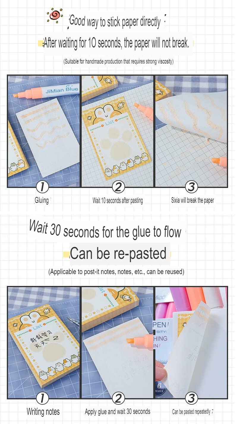 Set of 6 Glue Pens – Fine Tip, Quick Dry For Kids (Multicolor)