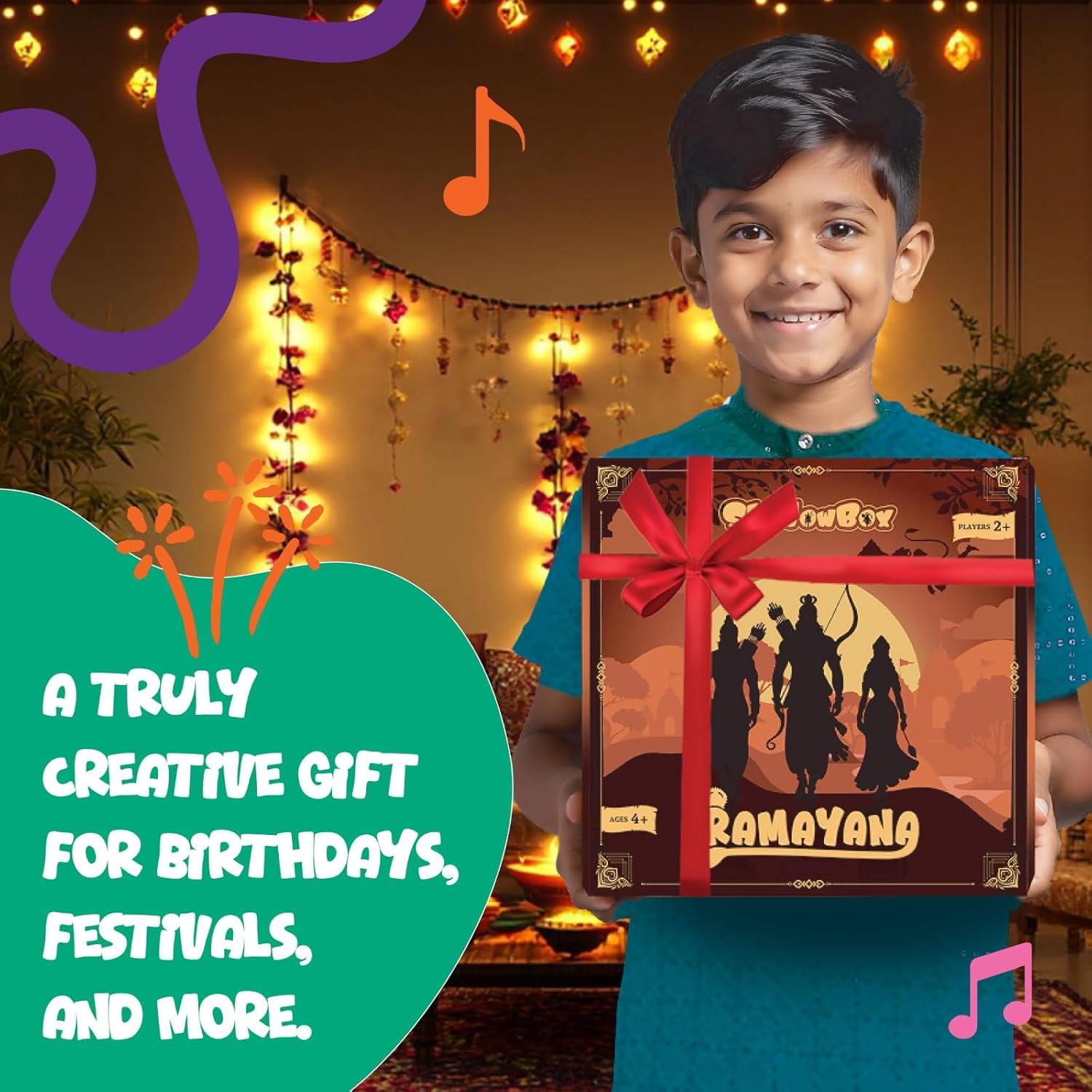 iOTales iOTales ShadowBox Ramayana | Storytelling STEAM Kit for Kids 4 –10 Years | Indian Mythology Educational Toy | Light & Sound DIY Craft | Gift for Boys & Girls