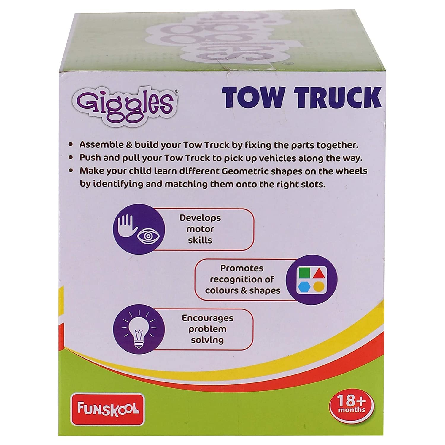 Giggles Funskool - Vehicles Tow Truck Toy for Kids, Multicolour