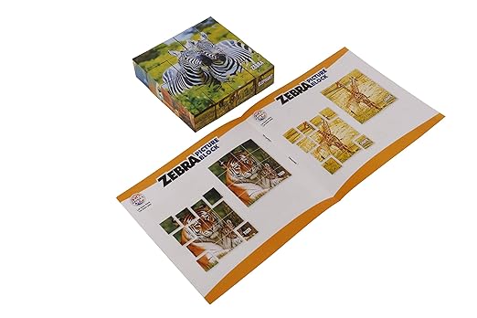 RATNA'S 5 in 1 Educational Zebra Animal Picture Blocks for Kids - Multicolor