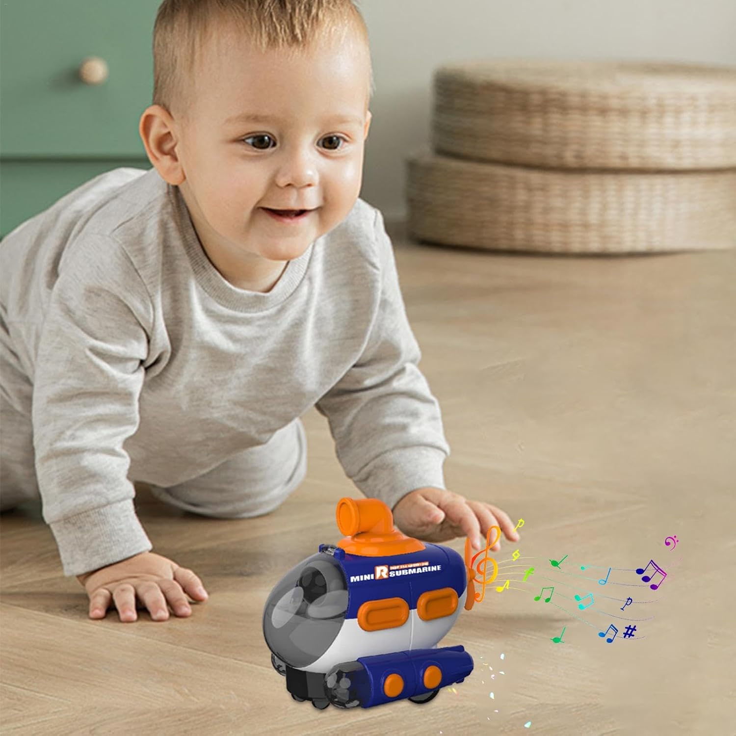 Crawling Light Up Musical Snail Toy | Musical Toy Snail Crawling and Dancing Toy | Crawling Disco Snail Toy | Early Learning Educational Toys for Kids