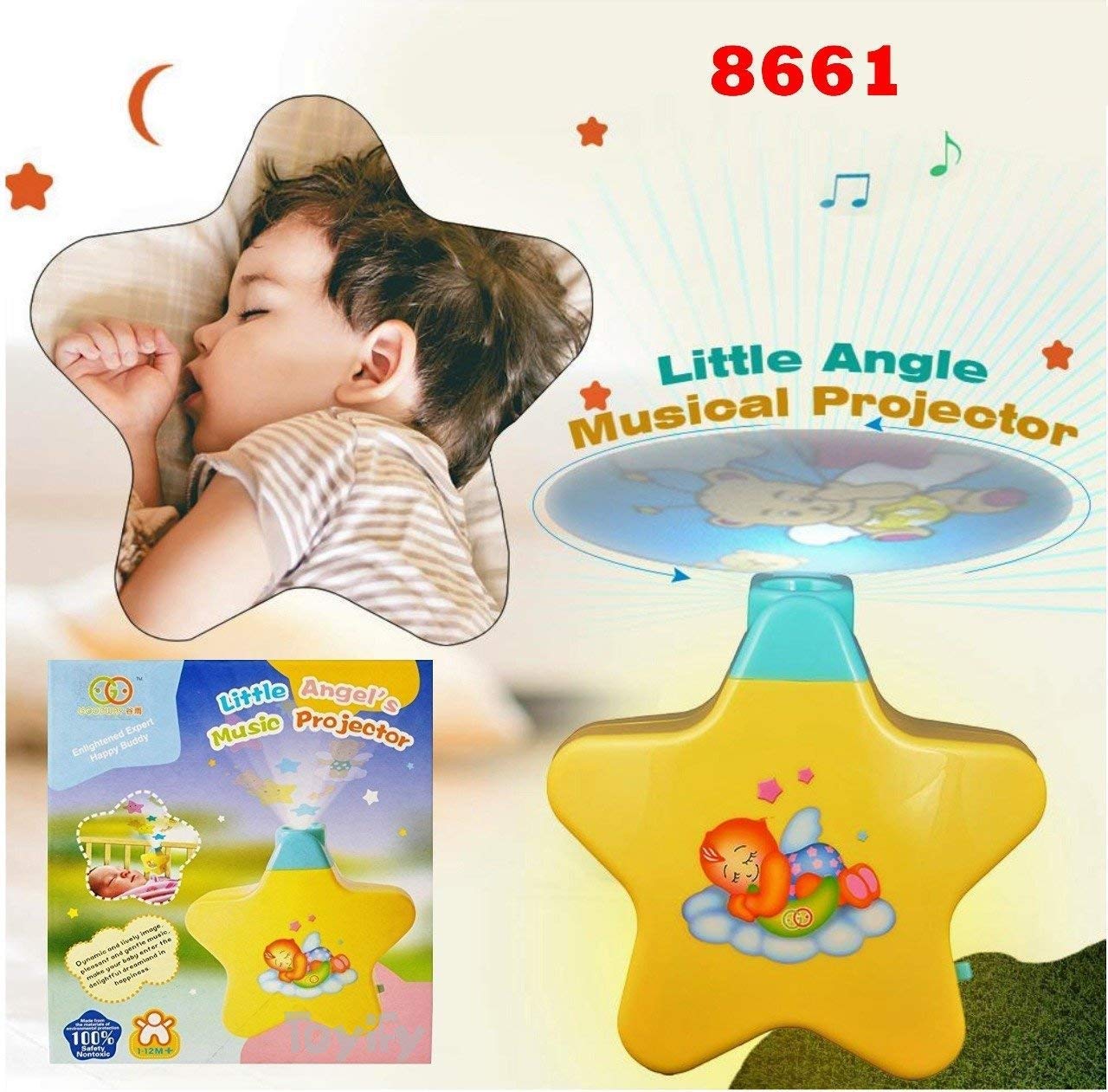 Battery Operated Musical Infant Angel's Star Projector for Babies