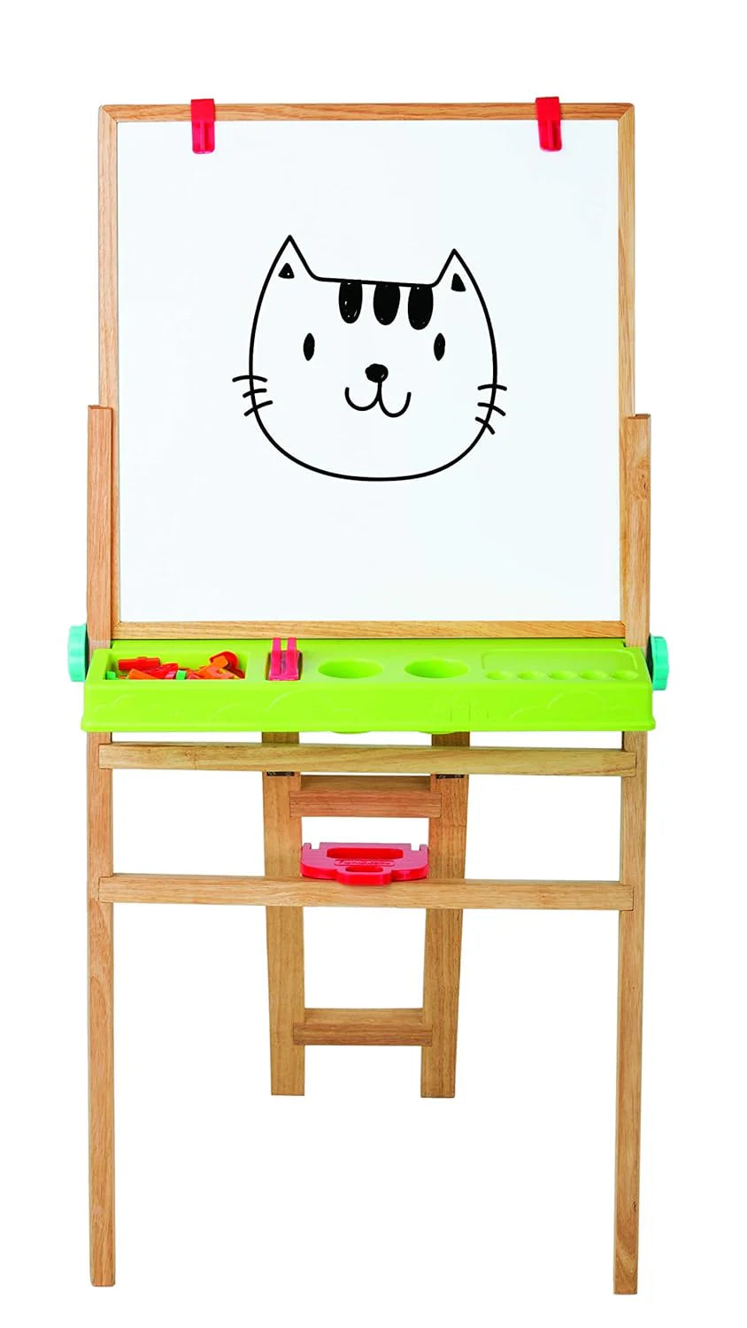 Funskool Giggles - My First Easel , Education toy for kids 3 years, Wooden and magnetic, 4 in 1 Double Sided Wooden Easel Board , Multicolour with Alphabet & Numbers , 3 Years & above , Preschool toys - Packaging May Vary
