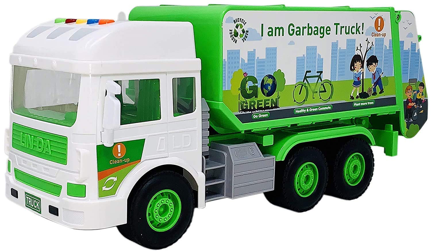 Leemo Friction Powered City Clean Up Garbage Truck Toy for Kids