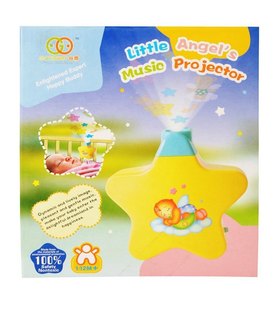 Battery Operated Musical Infant Angel's Star Projector for Babies
