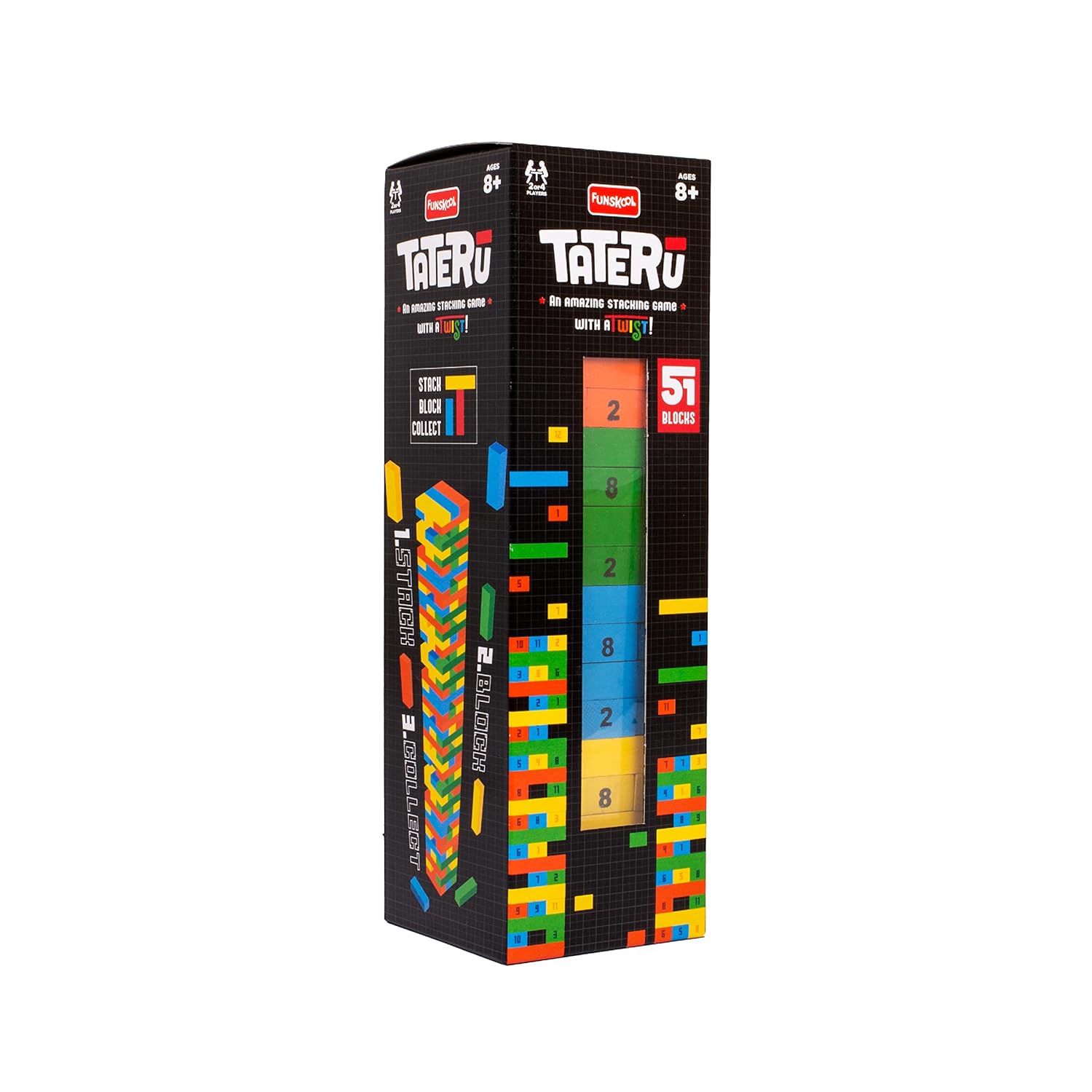 Tateru Hardwood Blocks Stacking Tower: Strategy Game for 2-4 Players (Ages 8+)
