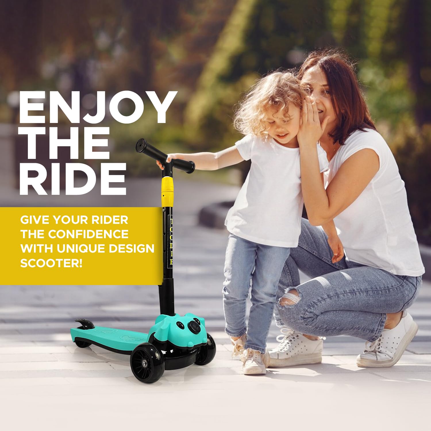 Smart Kick Scooter with Brakes for Kids 3-12 Years – 3 Wheel Skate Scooter with Non-LED Wheels, 3 Gear Height Adjustment, Foldable Design, Up to 100 Kg Capacity