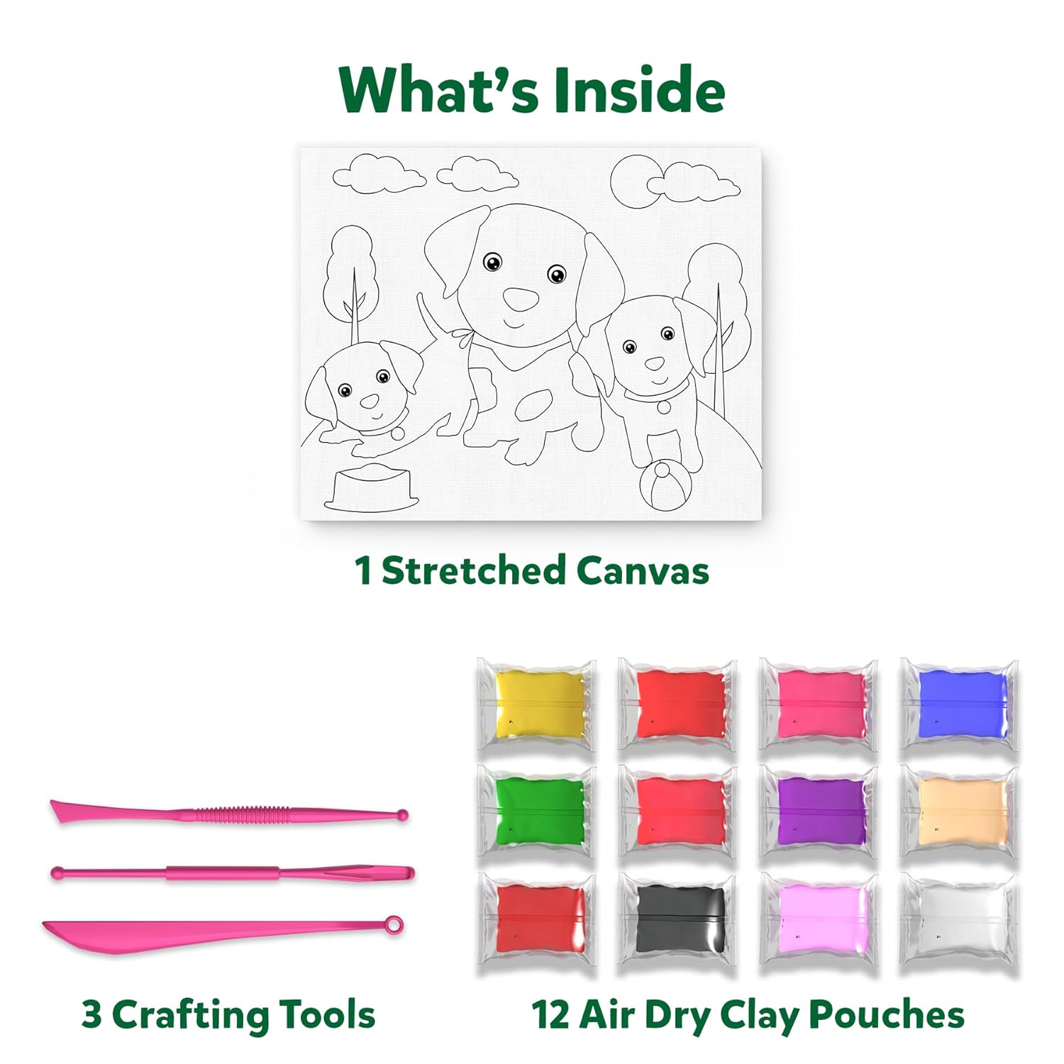 Skillmatics Art & Craft Kit - Colour with Clay, No Mess Art, Create A Clay Canvas of Pups at The Park
