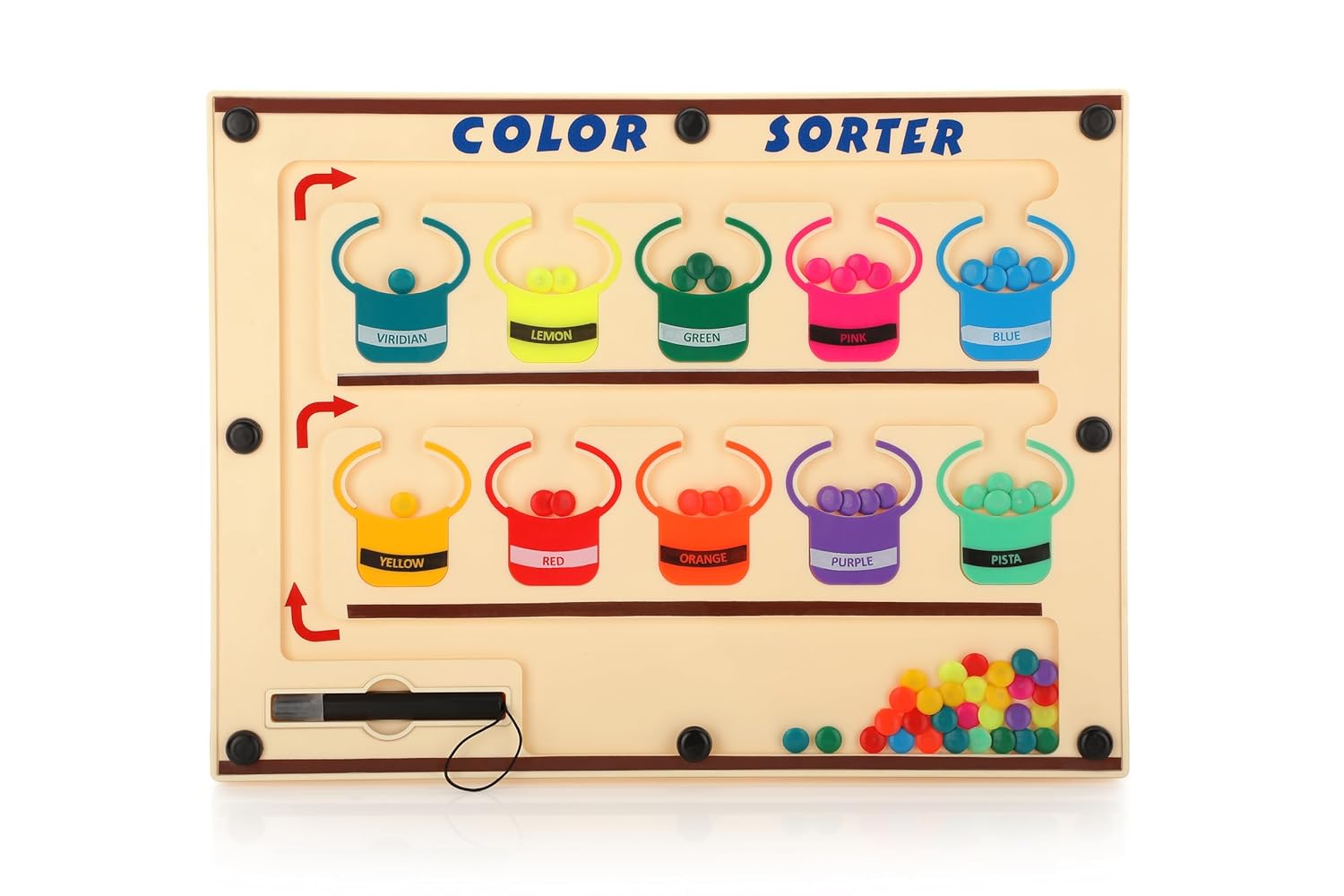 Montessori Plastic Learning Puzzle Board for Toddlers (3-5 Years), Multicolor