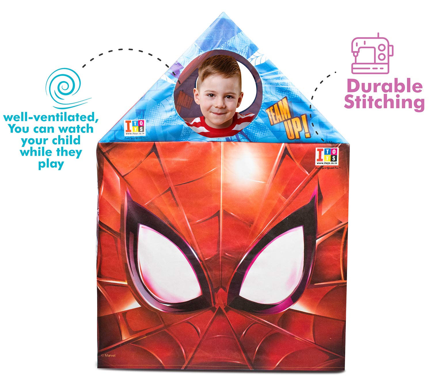ITOYS Kid's Jumbo Size Extremely Lightweight Waterproof Spiderman & Doraemon Kids Play House Tent for 2-Year-Old Girls and Boys