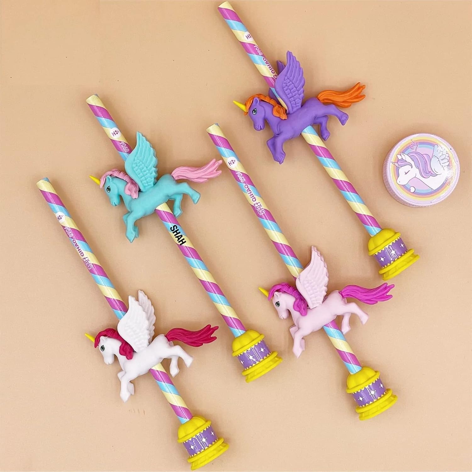 Colorful Unicorn Stationery Set for Girls | Pencil and Eraser Set for Children | Attractive Stationery Set for School Kids (3+ Years) | Multicolor