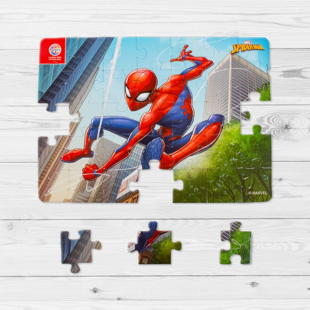Ratna's 4 in 1 Spiderman Jigsaw Puzzle (140 Pieces) Marvel Series Mult –
