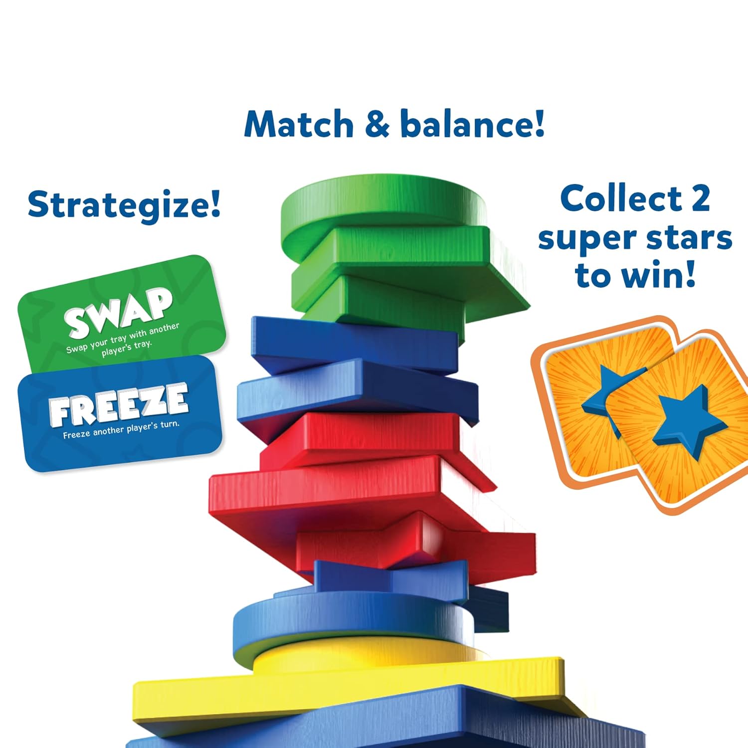Skillmatics Board Game - 2 The Top, Matching & Balancing Game With A Twist