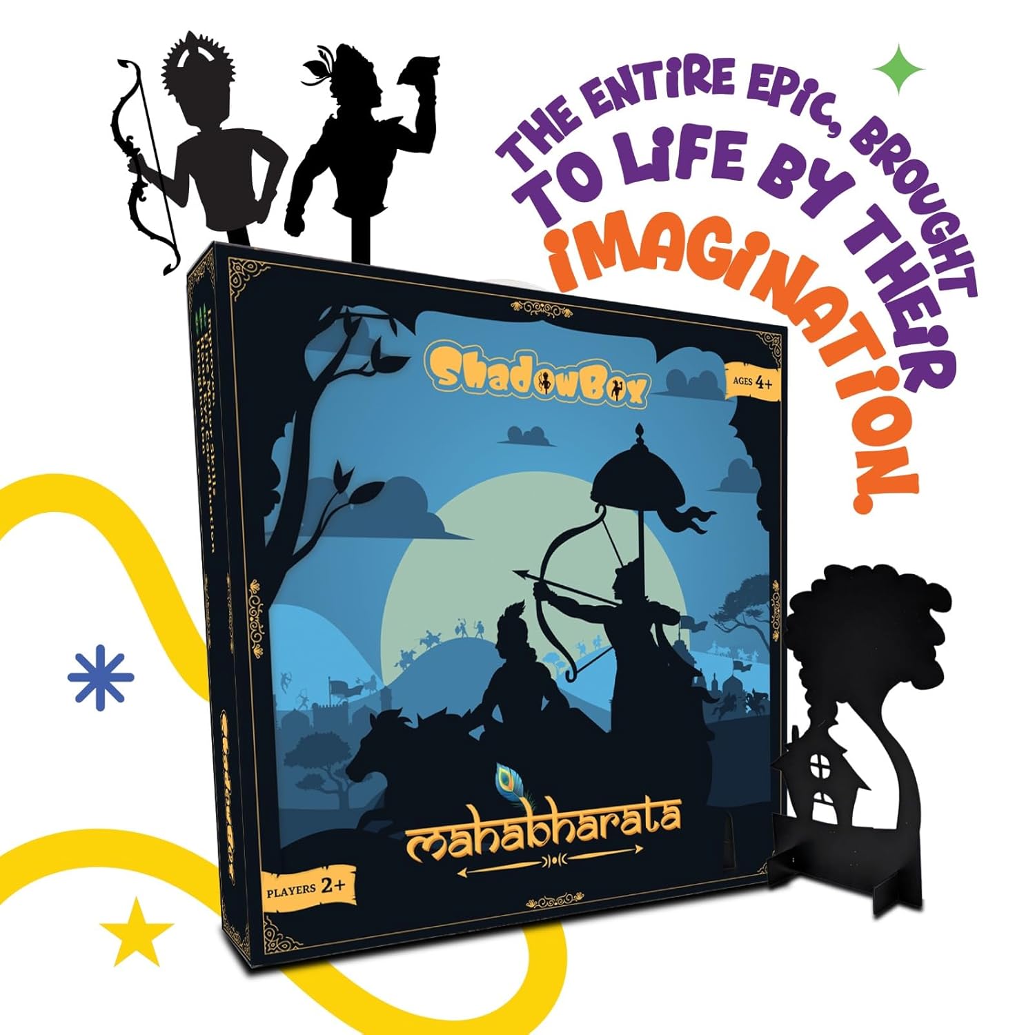 iOTales Shadow Box Shadowbox Mahabharata | Indian Mythology Storytelling STEAM Kit for Kids 4–10 | Educational Toy & DIY Craft | Companion App Included | Gift for Boys & Girls