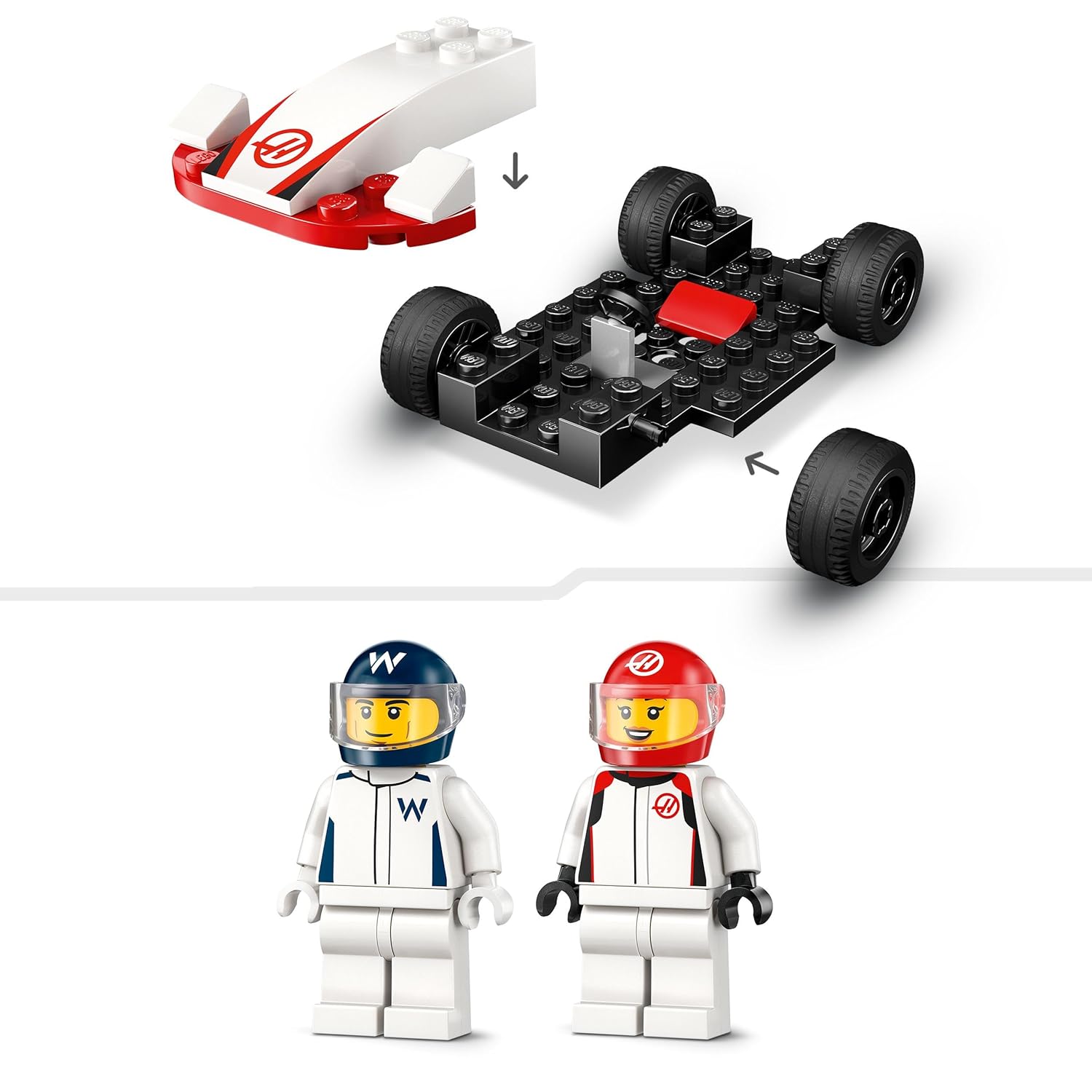 LEGO City F1 Williams Racing & Haas F1 Race Cars Vehicle Toy Set 60464 Building Blocks Toys for 4+ Gift for Boys and Girls