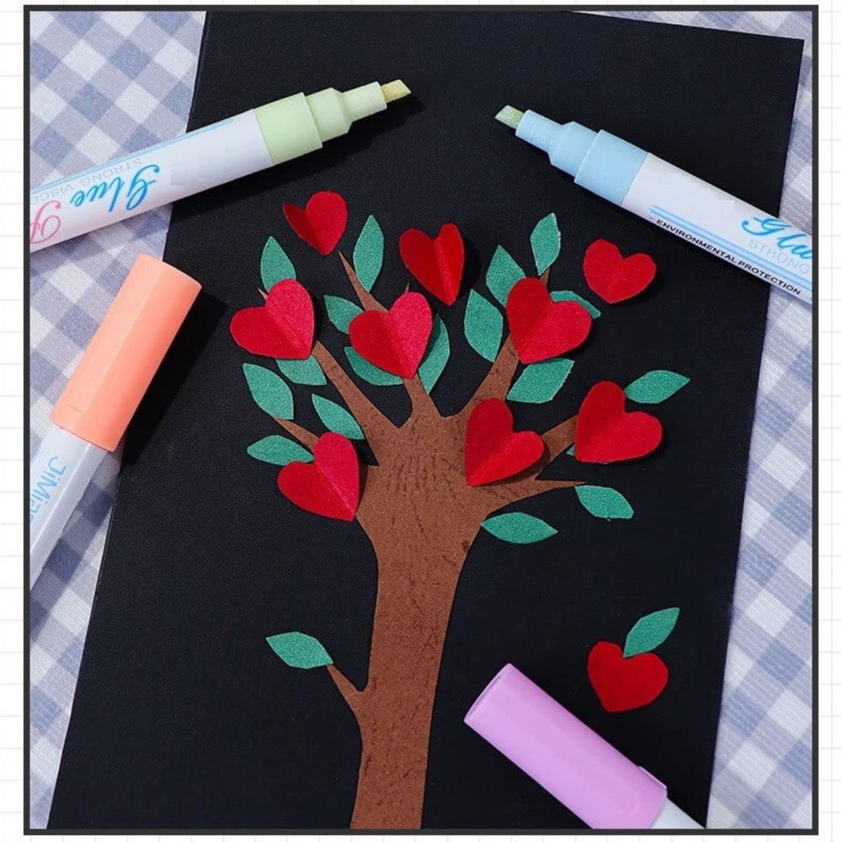 Set of 6 Glue Pens – Fine Tip, Quick Dry For Kids (Multicolor)