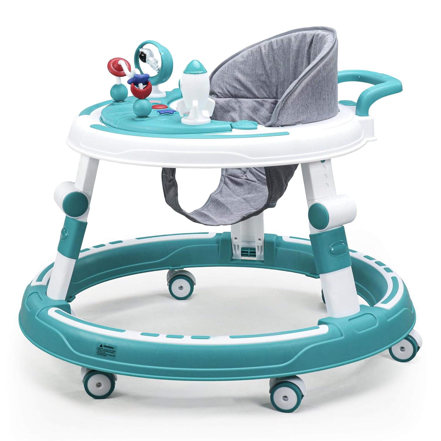Baby Walker | 4 Level Adjustable Height | Musical Tray | LED Decorated | Foldable Design | Safe & Comfortable | BIS Certified | Green (6-24 Months)