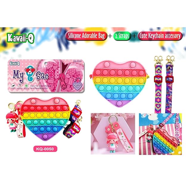 Kawaii-Q: Cute & Fashion Pop It Cross Body Bag for Kids | Party Favors, School, Graduation Gifts