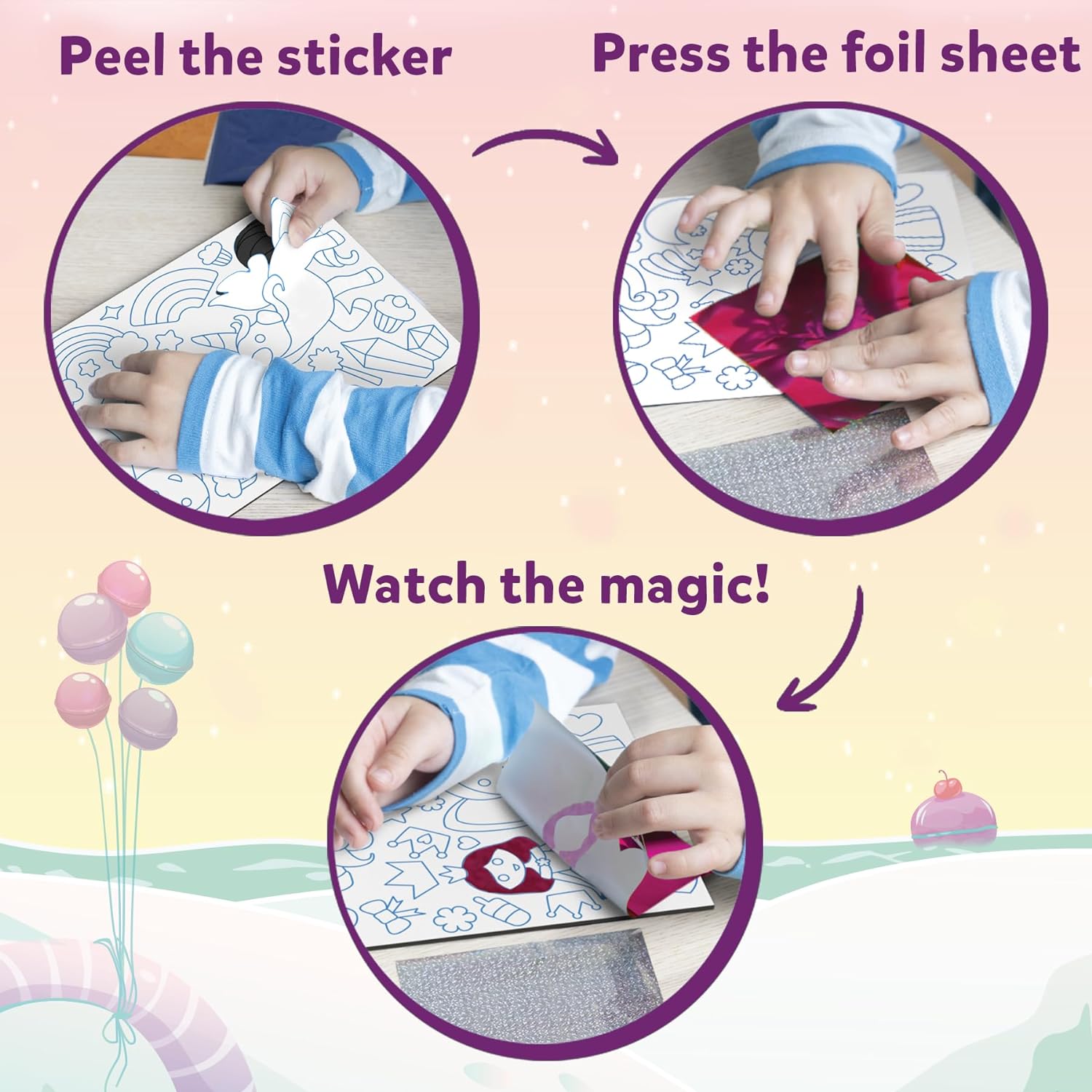 Skillmatics Foil Fun: Unicorns & Princesses Art Kit - No Mess, Creative Crafts for Kids, DIY Activity Set, Ideal Gifts for Ages 4-9, Travel-Friendly