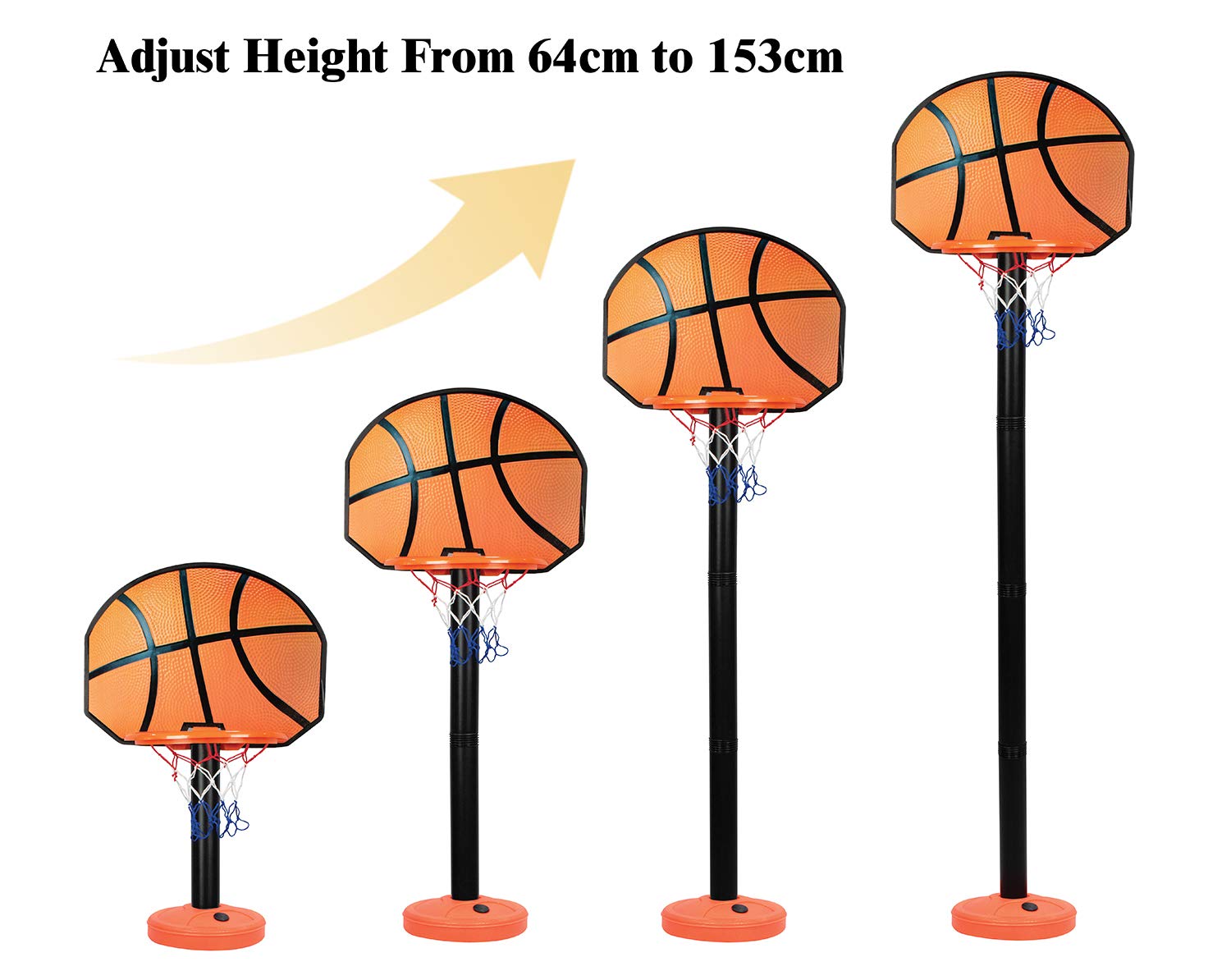 itoys Height Adjustable Shooting Champ Basketball Set for Kids, Multicolor (Box Damages)