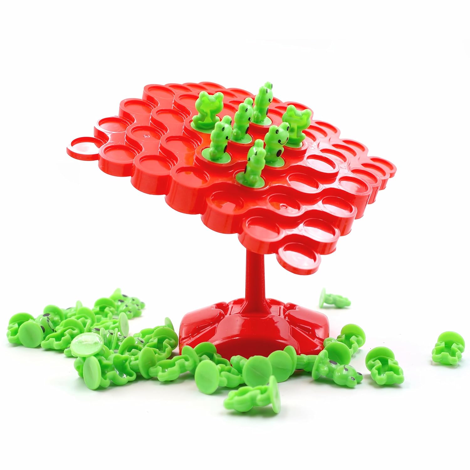 Chanak 50 Pcs Frog Tree Balance Stacking Board Game for Kids Educational Toys Froggy Wobble Swing Stack Balance Game for Boys Girls