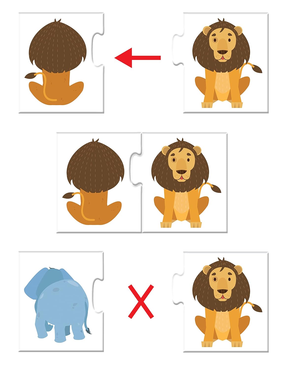 Frank Back & Front – (40 Pieces) 20 Self-Correcting 2 Pcs Puzzle - Early Learner Jigsaw Puzzle Set with Images for Kids 3 Years and Above