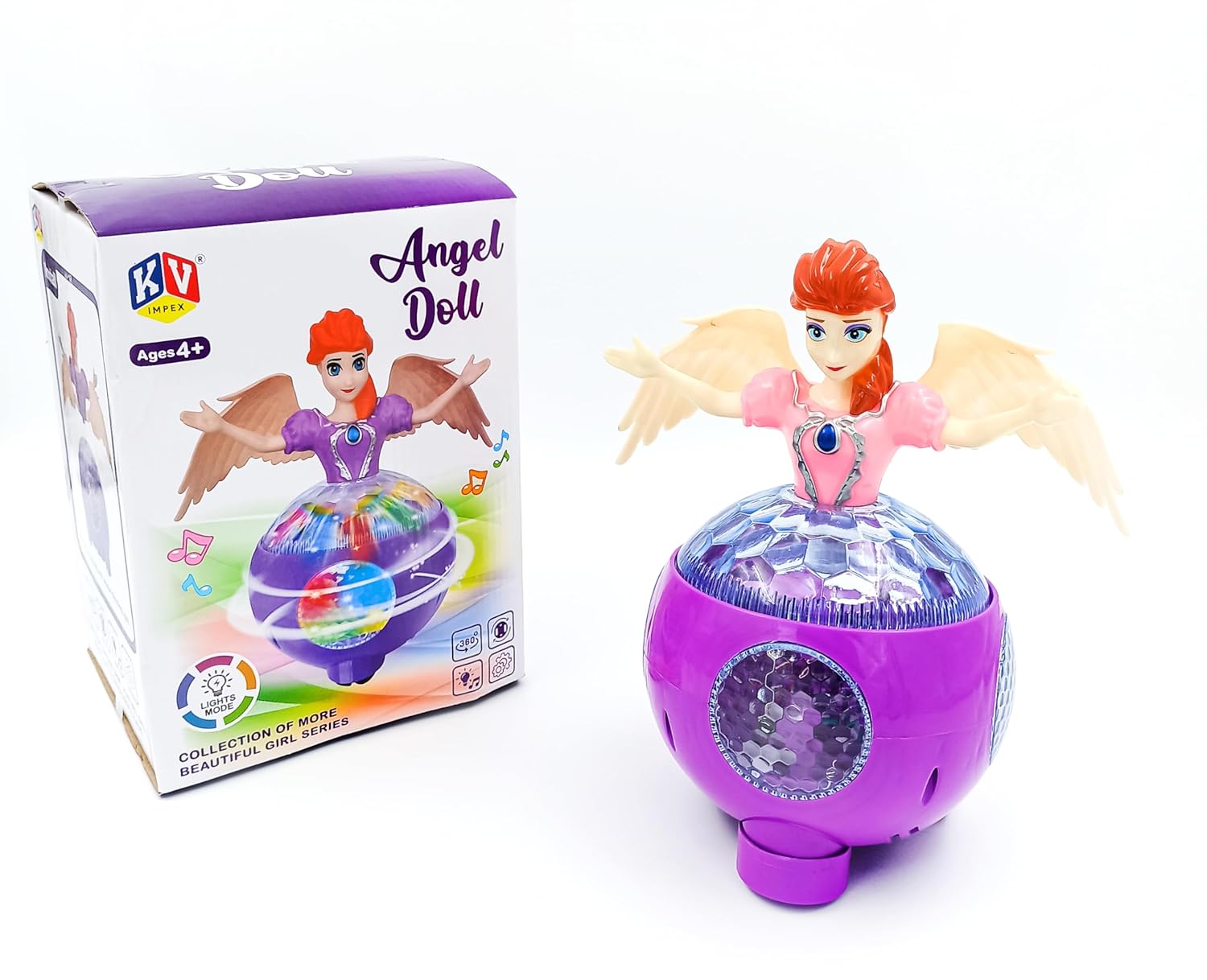 KV Toys Dancing Angel Doll with Music & Lights | Spinning, Rotating Fairy Doll | Perfect Musical Dancing Toy Gift for Kids - Multicolour