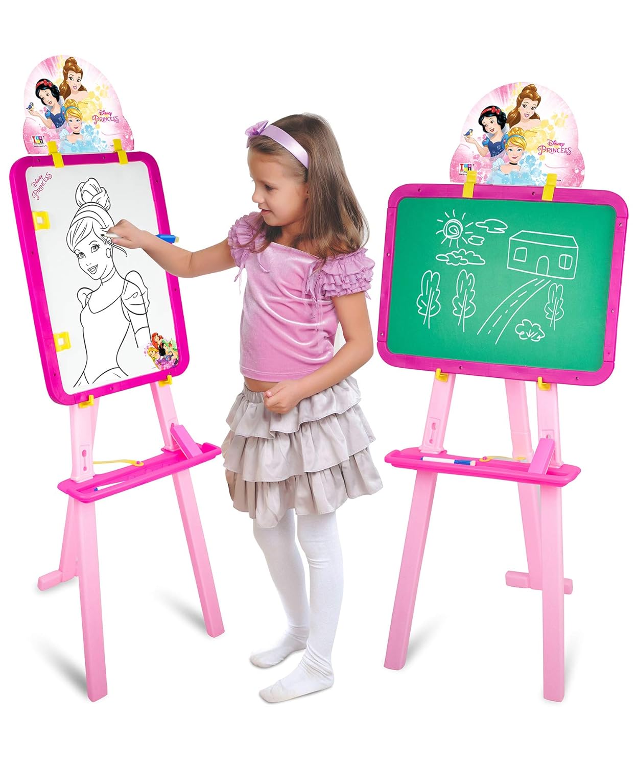 Itoys Plastic Princess 5 in 1 Writing Board for Kids with Activity Sheets