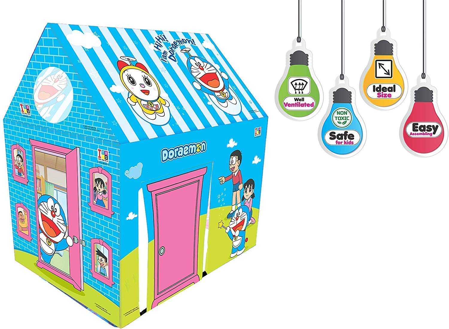 ITOYS Kid's Jumbo Size Extremely Lightweight Waterproof Spiderman & Doraemon Kids Play House Tent for 2-Year-Old Girls and Boys