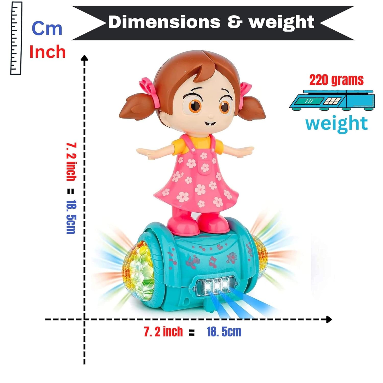 Fashion Girl Musical Dancing Girl 360 Degree Rotating with 5D Light and Musical Sound Activity Kids