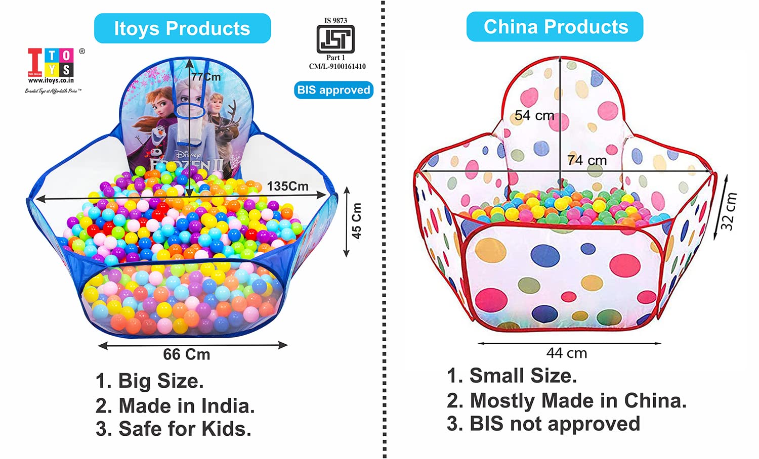 iToys Theme Disney Frozen Baby Ball Pool for Kids with Ball Pit Foldable Play Tent Indoor Outdoor Toys for Kids
