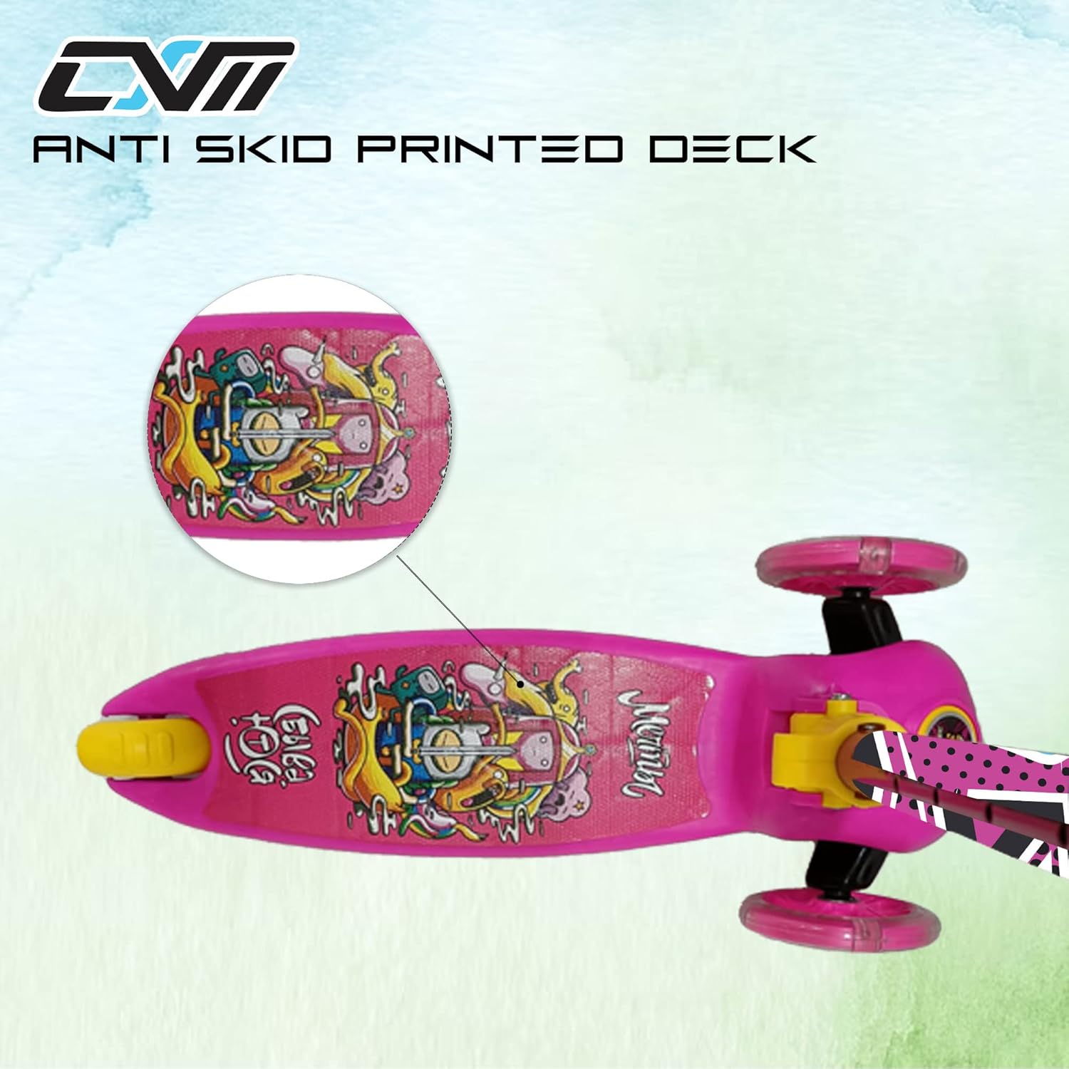 3 Wheel Kids Scooter for Kids of 3 to 10 Years – LED Magic Wheels, Smart Kick Scooter with Foldable & Height Adjustable Handle for Boys and Girls (Pink)