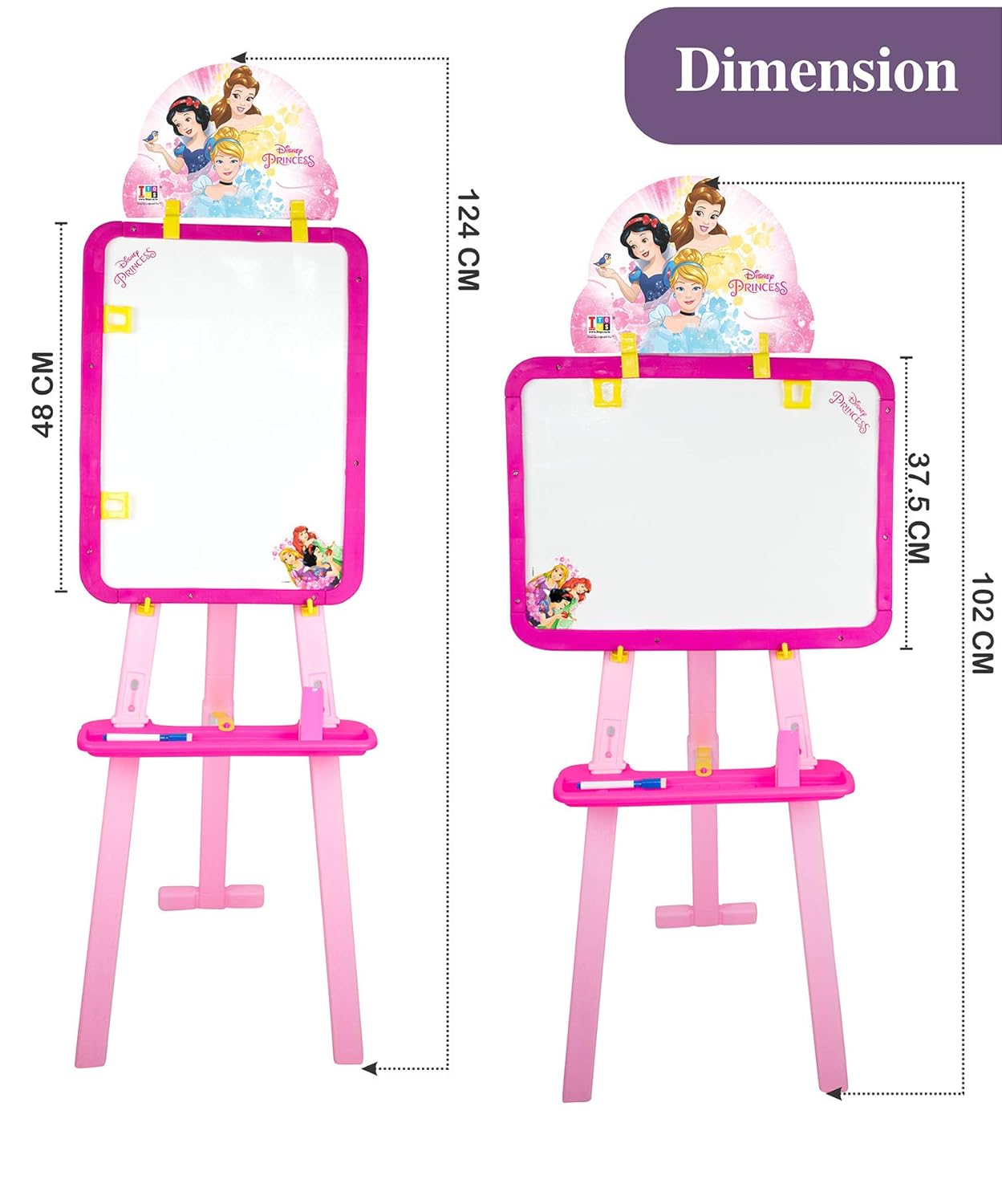 Itoys Plastic Princess 5 in 1 Writing Board for Kids with Activity Sheets