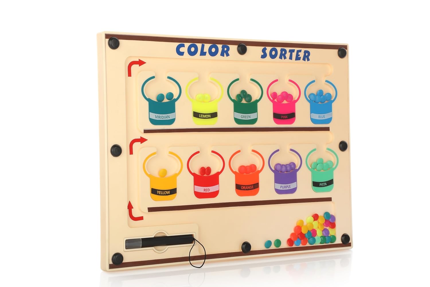 Montessori Plastic Learning Puzzle Board for Toddlers (3-5 Years), Multicolor