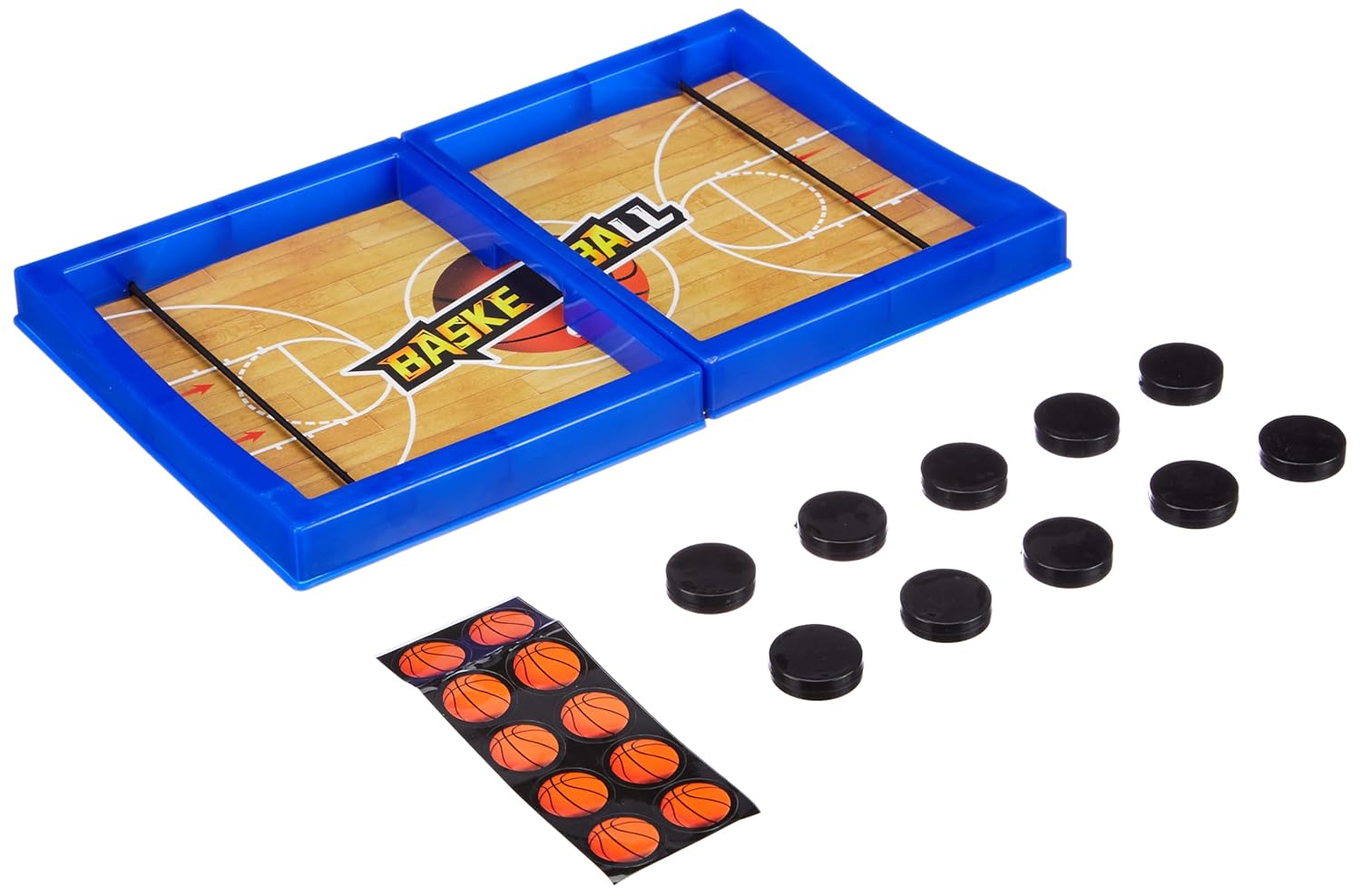 Fast String Puck Game For Kids And Adults - Basketball Board Indoor Game (Multicolor)