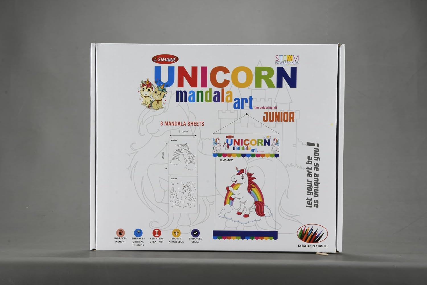 Simarr Mandala Art and Craft Small for Kids with Coloring Sheets and Colors - Multicolor