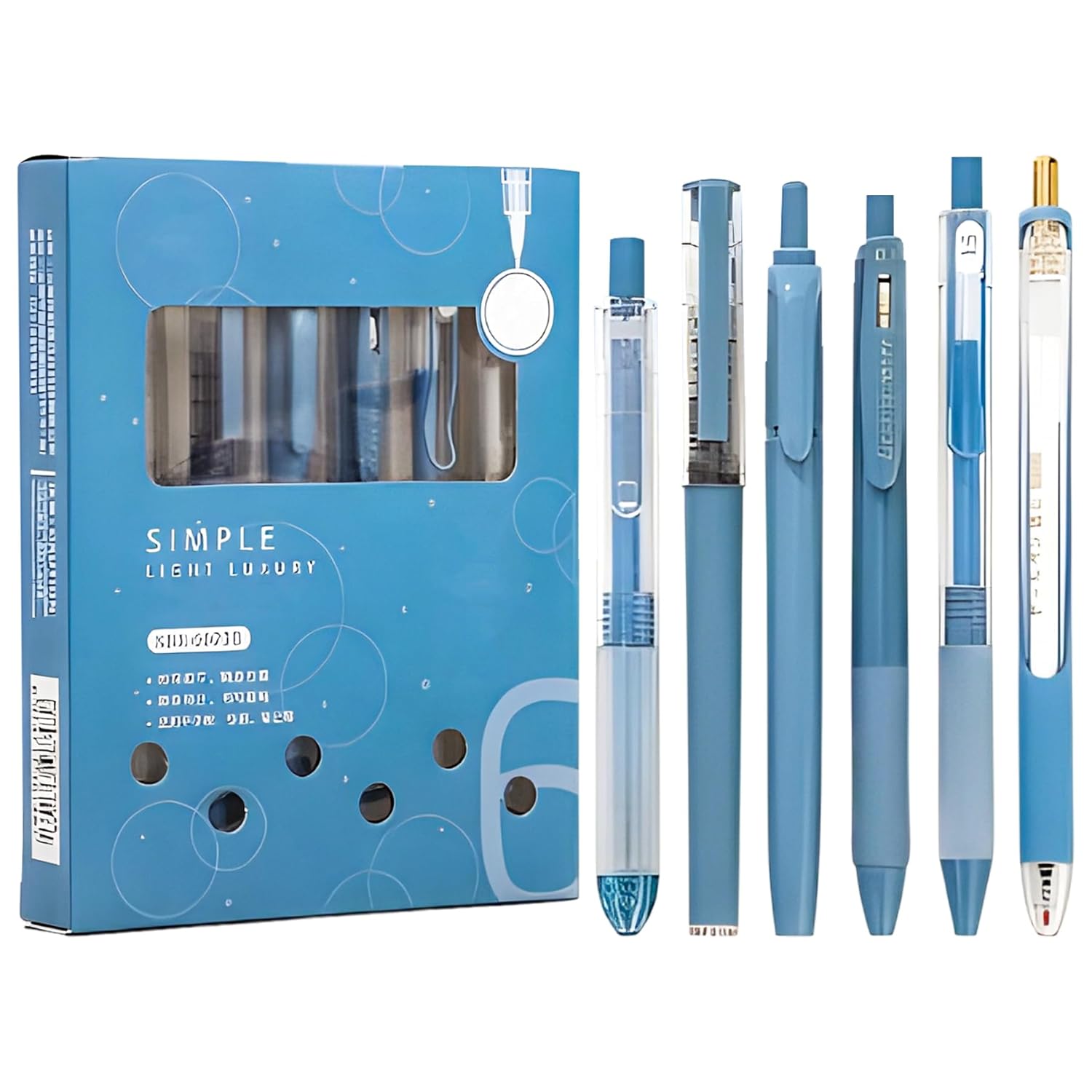 Stylish Retractable Gel Pen Set – Smooth Writing & Quick Dry Ink | 6 Pens in one Pack