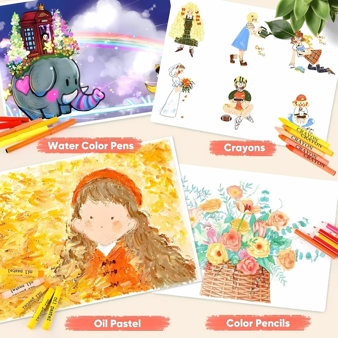 150 PCS Art Supplies Drawing Painting Art Set for Kids Girls Boys Teens, Wooden Case Coloring Art Kit