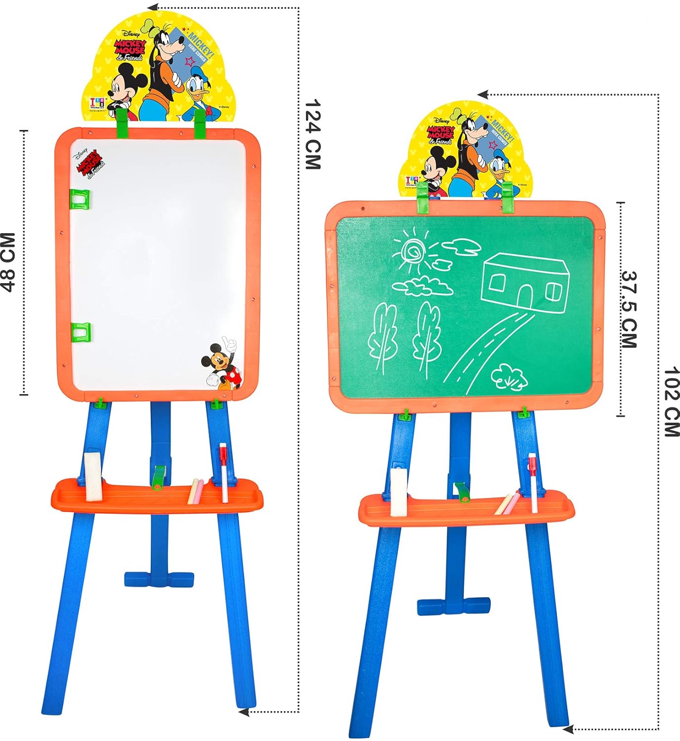 Itoys Disney MICKEY 6 in 1 Multicolor Writing Board for Kids with Activity Sheets