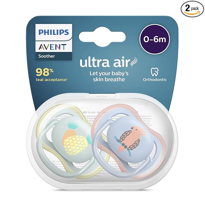 Philips Avent (0-6M+) Ultra Air Soother | Multicolor | SCF085/12 | SCF085/58 | Multicolor