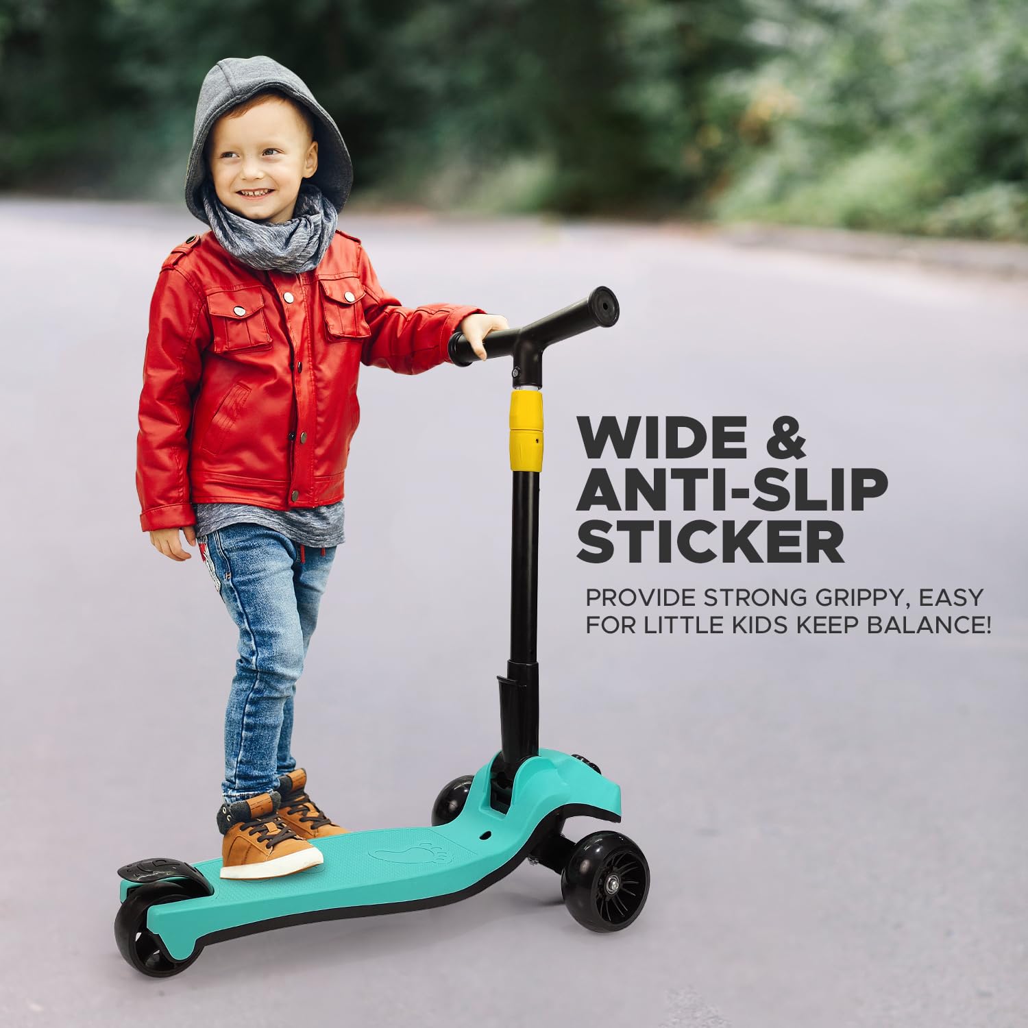 Smart Kick Scooter with Brakes for Kids 3-12 Years – 3 Wheel Skate Scooter with Non-LED Wheels, 3 Gear Height Adjustment, Foldable Design, Up to 100 Kg Capacity