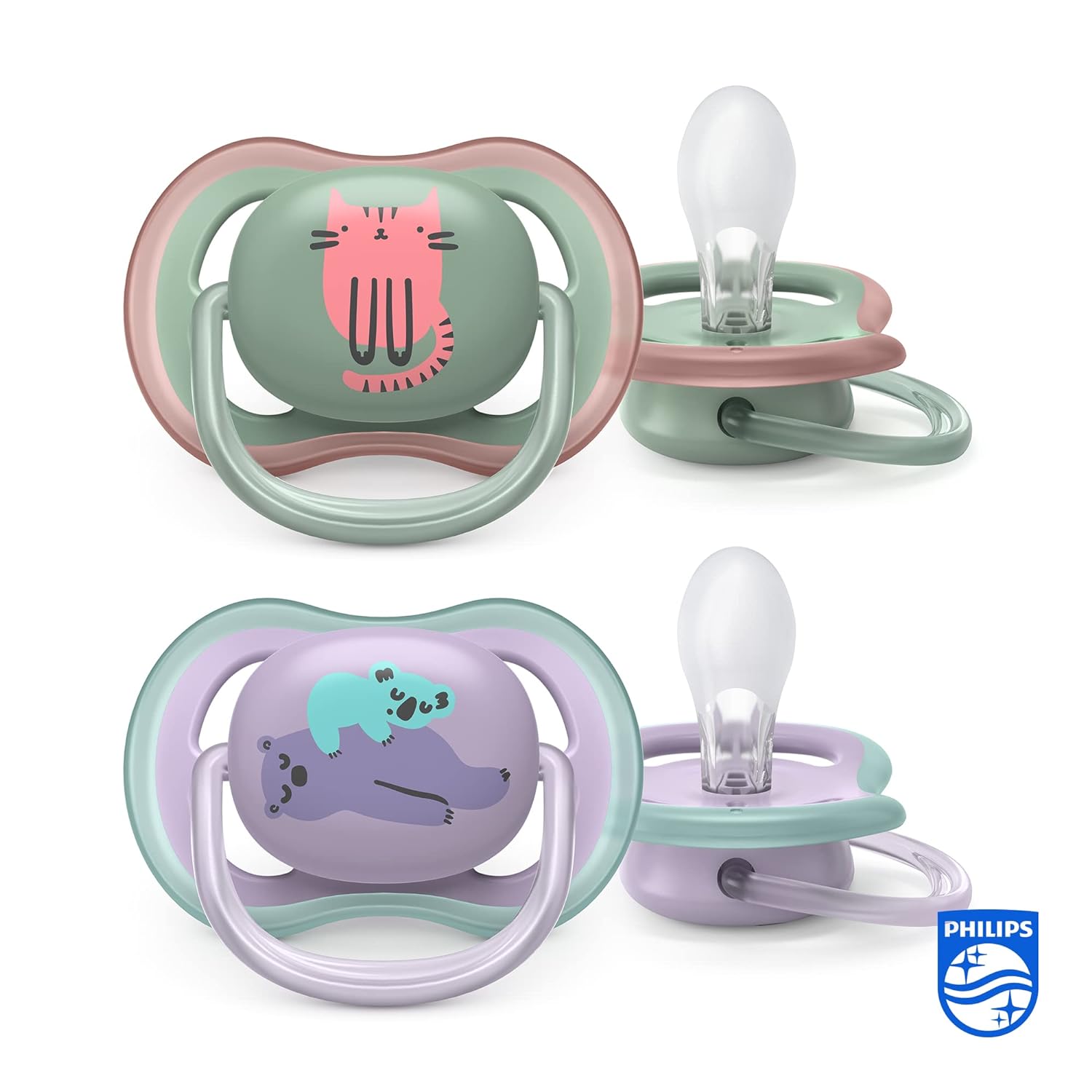 Philips Avent (6-18M+) Ultra Air Soother 2 Pack - BPA-Free Soother for Babies | SCF085/18 | SCF085/61 | Silicone | Multicolor