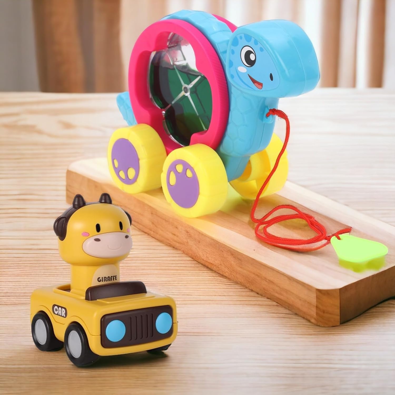 Toys Treasure Combo of Pull Along Turtle and Press n Go Animal for Toddler | Push/Pull Toys for Kids