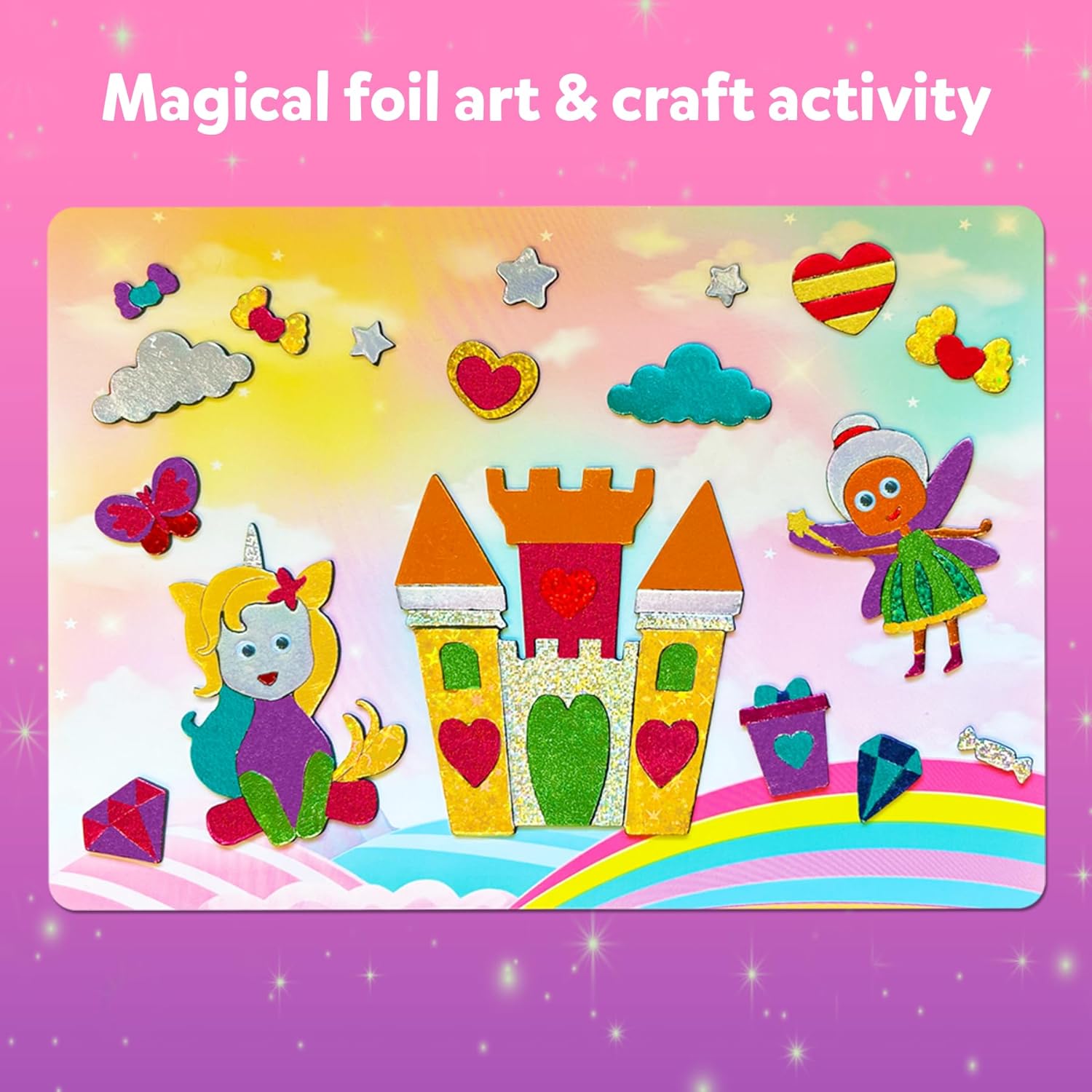 Skillmatics Foil Fun: Unicorns & Princesses Art Kit - No Mess, Creative Crafts for Kids, DIY Activity Set, Ideal Gifts for Ages 4-9, Travel-Friendly