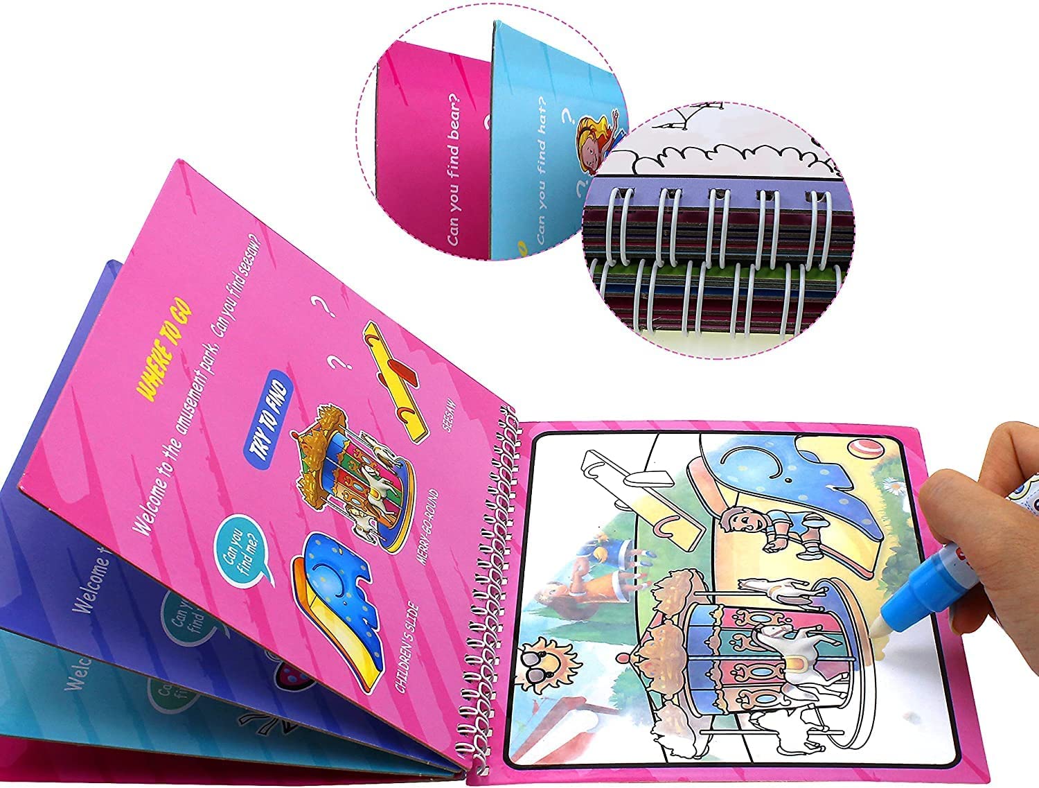 Hello Kitty Magic Water Coloring Book – Reusable Children’s Cartoon Painting Activity kit - Assorted