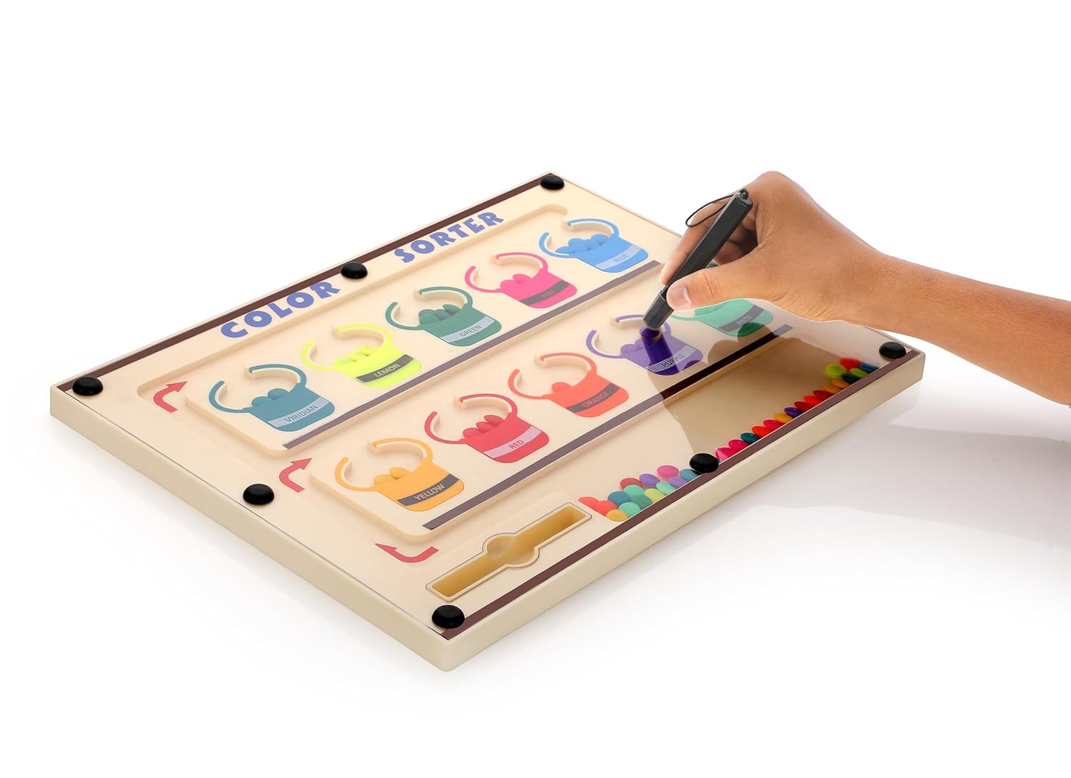 Montessori Plastic Learning Puzzle Board for Toddlers (3-5 Years), Multicolor