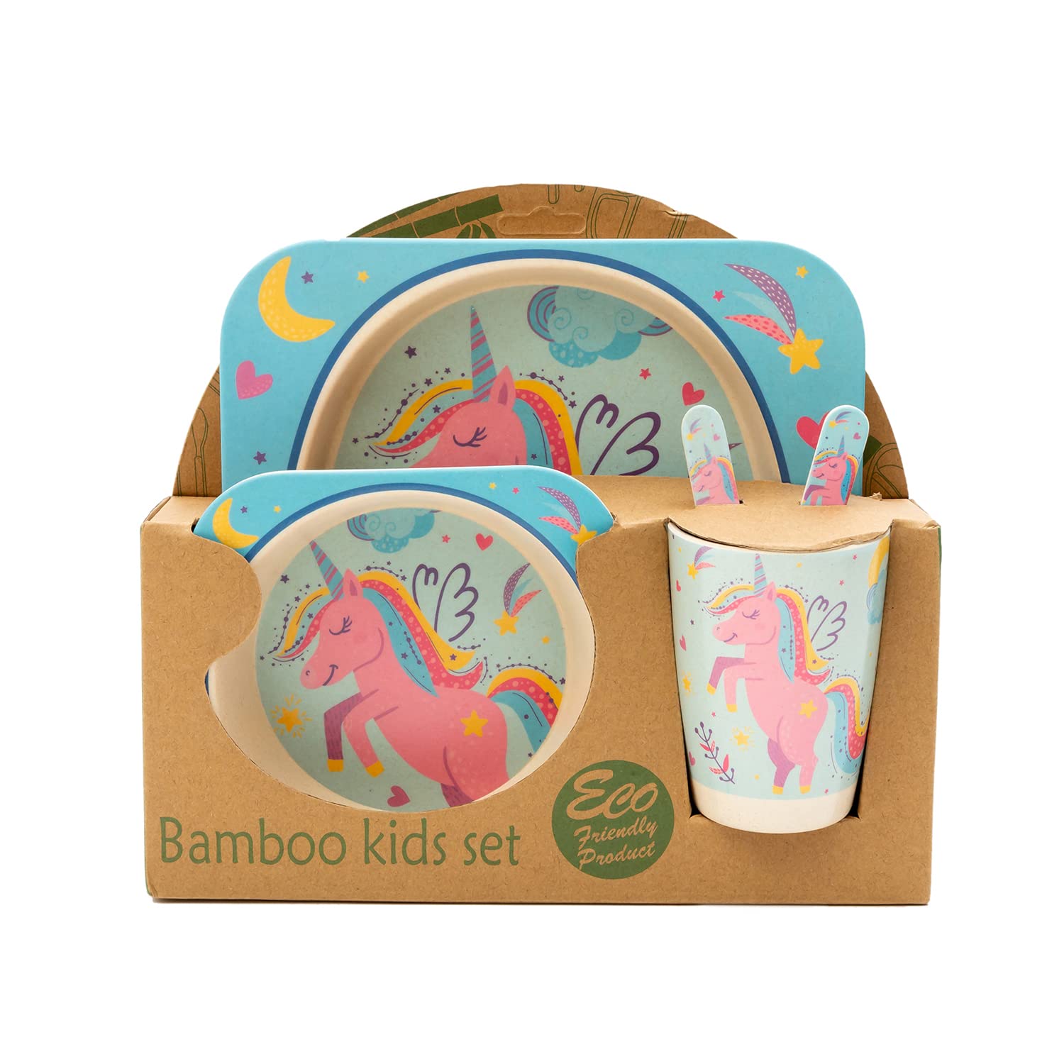 Bamboo Fiber Tableware Set | Bamboo Fiber Dinner Set | Dinnerware | Divided Plate for Kids | Assorted