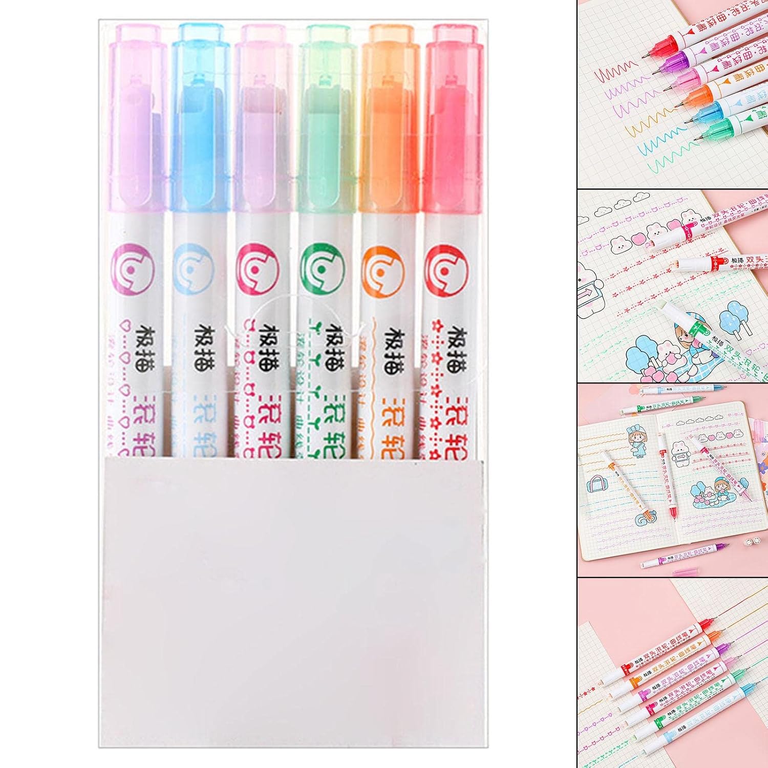 Line Shaped Highlighter Pen Multi Colors for Drawing Single head Crafts | Art Supplies | Drawing & Lettering Supplies | Art Pens & Markers