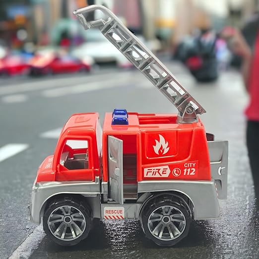 Friction Powered City Fire Truck With Movable Ladder, Openable Back ...